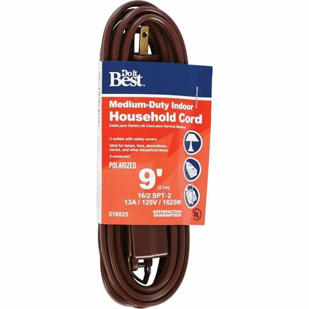 ALL-SOURCE 9 Ft. 16/2 Brown Cube Tap Extension Cord IN-PT2162-09X-BR